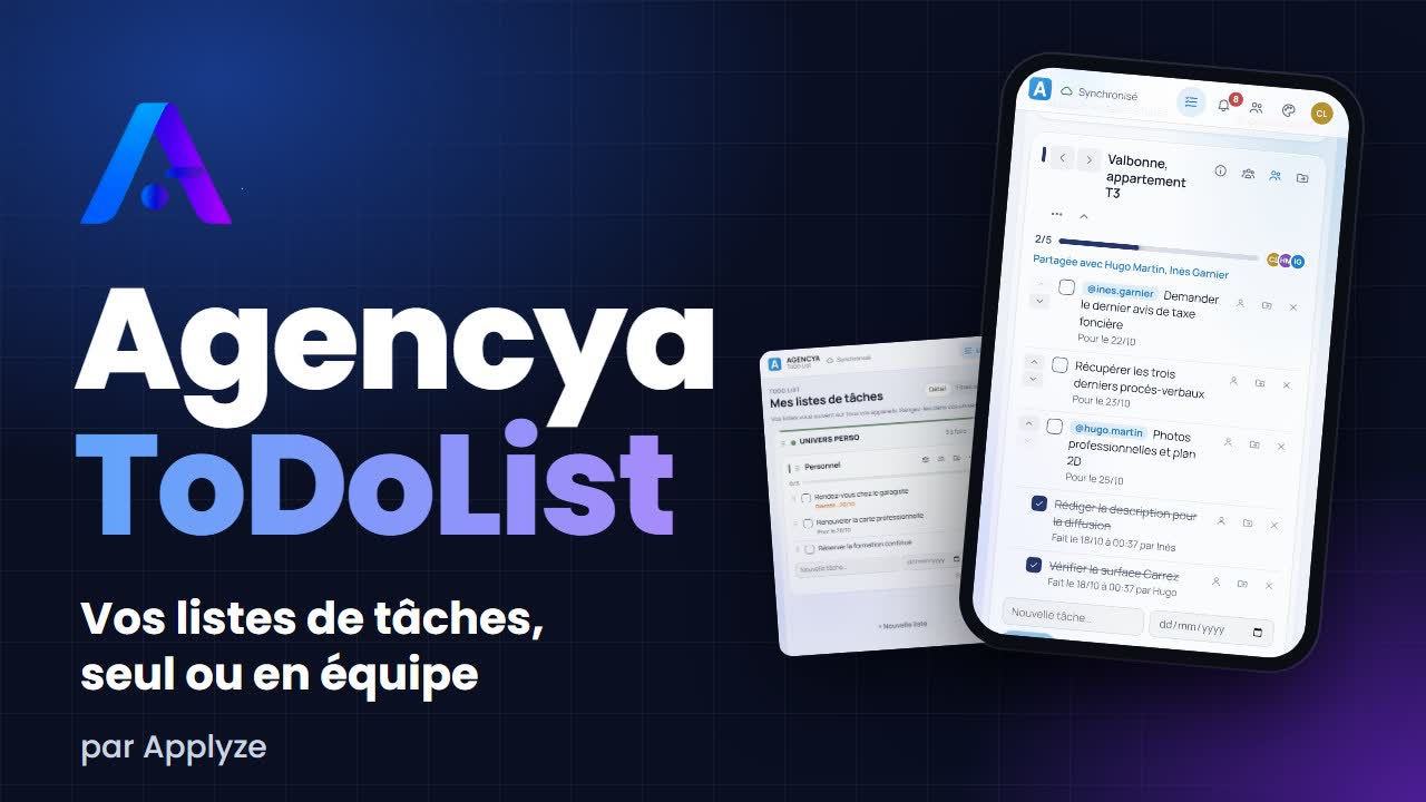 AGENCYA ToDo List, la liste de tâches partagée de l'agence immobilière