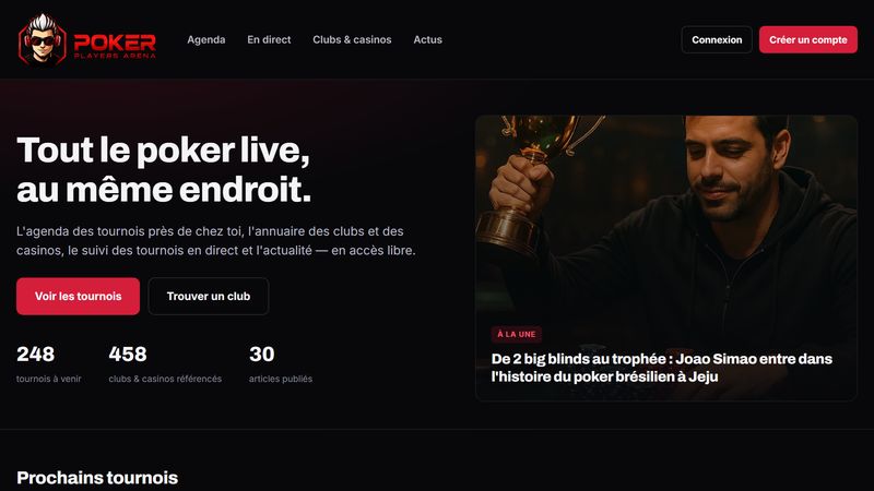 Site Poker Players Arena réalisé par Applyze