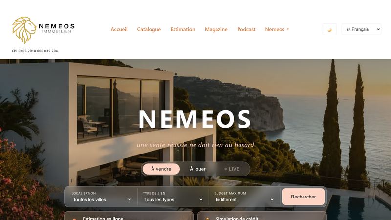 Site agence immobilière réalisé par Applyze