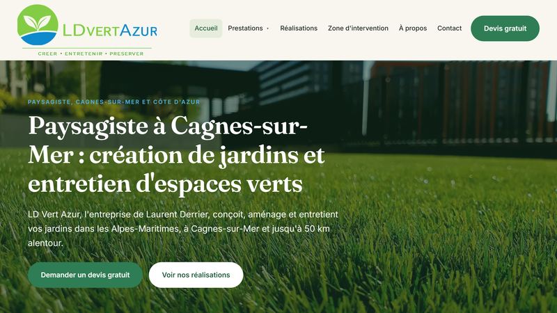 Site paysagiste et jardinier réalisé par Applyze